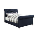 Gresham Navy Blue Upholstered King Bed
