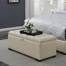 Camille Transitional Cream and Cappuccino Storage Bench