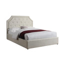 Hermosa Beige Upholstered Full Bed With Hydraulic Lift Storage
