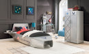 Aeronautic Silver Twin Bed