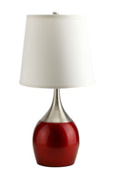 Willow Brushed Silver, Red Table Lamp (Set-4)