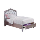 Caroline Metallic Lilac Twin Storage Bed