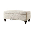 Transitional Off-White and Grey Bench