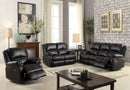 Zuriel Black PU Sofa (Motion)