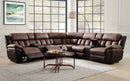 Jaylen Toffee & Espresso Polished Microfiber Sectional Sofa (Motion)