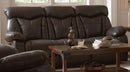 Zimmerman Dark Brown Power Motion Faux Leather Reclining Sofa