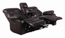 Zimmerman Dark Brown Faux Leather Power Motion Loveseat