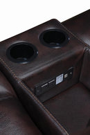 Willemse Chocolate Reclining Sofa With Drop Down Table