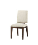 Niamey Fabric & Walnut Side Chair (Set-2)