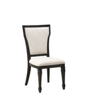 Lorenzo Fabric & Espresso Side Chair (Set-2)