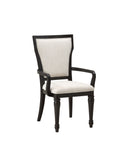 Lorenzo Fabric & Espresso Arm Chair (Set-2)