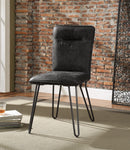 Hosmer Antique Ebony Top Grain Leather & Antique Black Side Chair (Set-2)