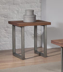 Industrial Walnut End Table