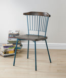Orien Teal & Brown Oak Side Chair (Set-2)