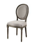 Ruby Linen & Rustic Gray Oak Side Chair (Set-2)