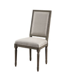 Ruby Linen & Rustic Gray Oak Side Chair (Set-2)
