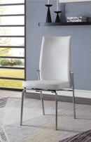 Osias White PU & Chrome Side Chair (Set-2)