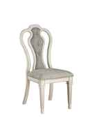 Kayley Linen & Antique White Side Chair (Set-2)