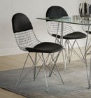 Paula Black PU & Chrome Side Chair (Set-2)