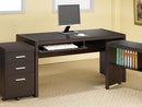 Skylar Contemporary Cappuccino Computer Desk With Keyboard Tray