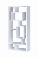 Modern White Asymmetrical Cube Bookcase