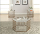 Oaklie Champagne & Clear Glass Coffee Table