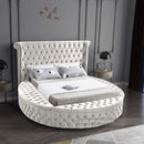 Global Round Velvet Storage Bed