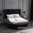 Global Round Velvet Storage Bed