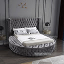 Global Round Velvet Storage Bed