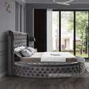 Global Round Velvet Storage Bed