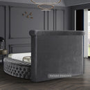Global Round Velvet Storage Bed