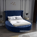 Global Round Velvet Storage Bed