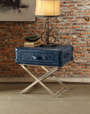 Aberdeen Vintage Blue Top Grain Leather End Table