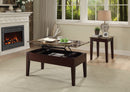 Dusty II Light Brown Faux Marble & Cherry Coffee Table