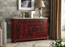 Arwin Antique Burgundy & White Washed Console Table