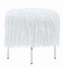 White Faux Sheepskin Ottoman
