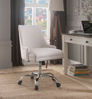 Yuval Beige Linen & Chrome Office Chair