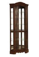 Traditional Rich Brown Corner Curio Cabinet