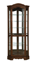 Traditional Rich Brown Corner Curio Cabinet
