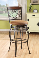 Tavio Fabric & Black w/Gold Brush Bar Chair (Set-2)