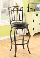 Tavio Black PU & Antique Bronze Bar Chair (Set-2)
