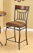 Tavio Fabric & Black w/Gold Brush Counter Height Chair (Set-2)