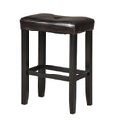 Micha Espresso PU & Black Bar Stool (Set-2)