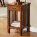Valencia IV Antique Oak Telephone Stand w/ One Drawer