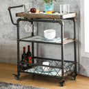 Keervan Antique Black/Natural Tone Serving Cart