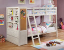 Athena White Twin/Twin w/ Bookcase