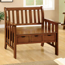 Pine Crest Oak Storage Bench w/ 3 Drawers