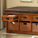 Hobart Antique Oak 42" Storage Bench