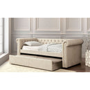 Leanna Beige/Brown Queen Daybed w/ Trundle, Beige