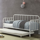 Fern White Metal Daybed w/ Trundle, White